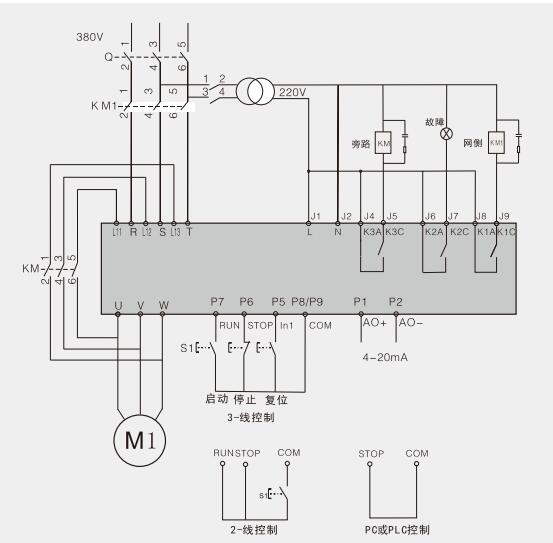 雷諾爾JJR5000軟啟動(dòng)器接線(xiàn)圖